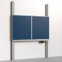 Pylonen-Klapptafel, 200x120 cm, Flügel: 100x120 cm, Stahlemaille blau, 